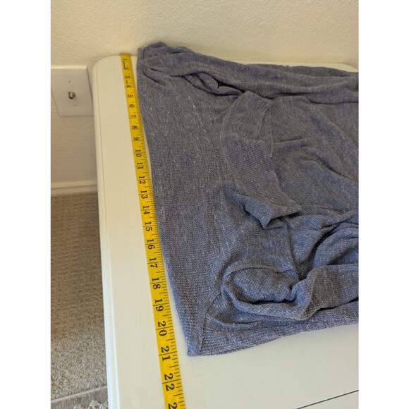 We The Free People Waffle Knit Blue Cowl Neck Asymmetrical Tunic Top Women S - Picture 10 of 10